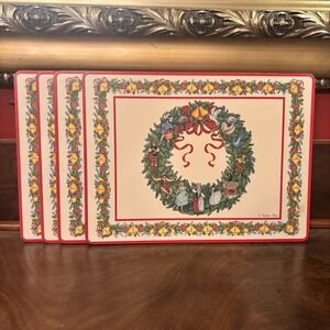 Pimpernel England Marlene Moore 12 Days of Christmas Wreath Placemats Set of 4